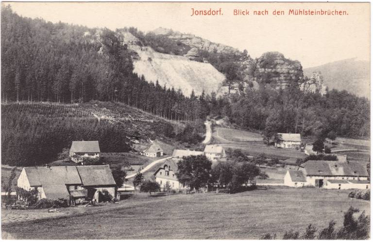 Historischer Blick auf die Mühlsteinbrüche